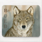 Wolf in de mist Waterverf Muismat (Voorkant)