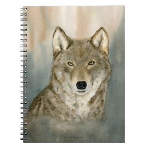 Wolf in de Mist Waterverf Spiral Foto Notitieboek
