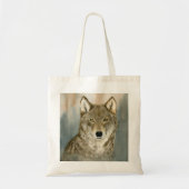 Wolf in de Mist Waterverf Tote Bag (Voorkant)