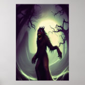 Wolf in de nacht | AI Art Poster (Voorkant)
