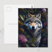 wolf in de nacht briefkaart (Voorkant / Achterkant)