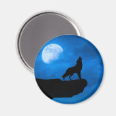 Wolf in de nacht magneet (Voorkant / Achterkant)