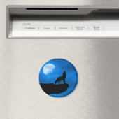 Wolf in de nacht magneet (Insitu (Vaatwasser))