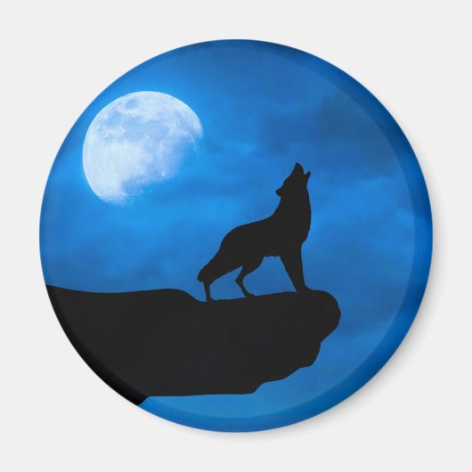 Wolf in de nacht magneet (Voorkant)