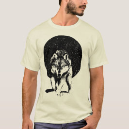 Wolf in de nacht t-shirt