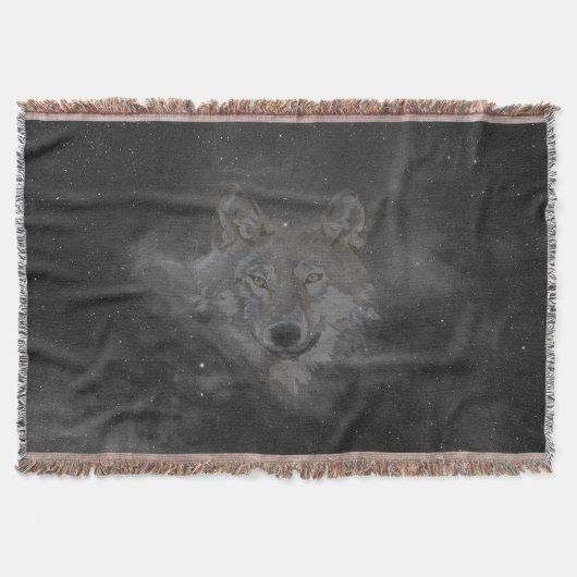 wolf in de nachtelijke hemel deken (Voorkant)