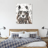 Wolf in de sneeuw canvas afdruk (Insitu (Slaapkamer))