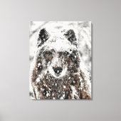 Wolf in de sneeuw canvas afdruk (Voorkant)