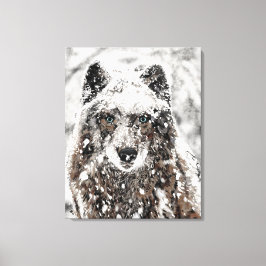Wolf in de sneeuw canvas afdruk