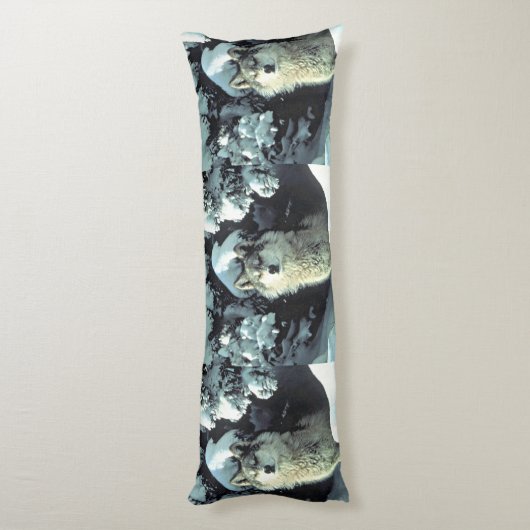 Wolf in de sneeuw lichaamskussen (Achterkant (Verticaal))