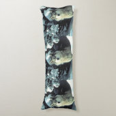 Wolf in de sneeuw lichaamskussen (Voorkant Verticaal)