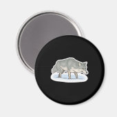 Wolf in de sneeuw magneet (Voorkant / Achterkant)