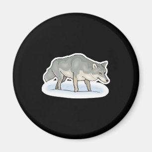 Wolf in de sneeuw magneet