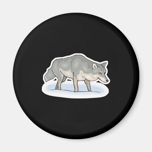 Wolf in de sneeuw magneet (Voorkant)
