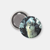 Wolf in de sneeuw magneet (Voorkant / Achterkant)