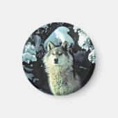 Wolf in de sneeuw magneet (Voorkant)