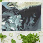 Wolf in de sneeuw theedoek (Gevouwen)