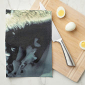 Wolf in de sneeuw theedoek (Quarter Fold)