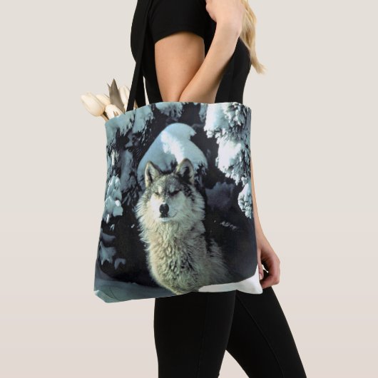 Wolf in de sneeuw tote bag (Dichtbij)