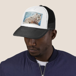 Wolf in de sneeuw trucker pet