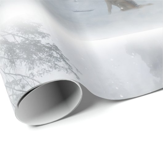 Wolf in de Sneeuwkapper Cadeaupapier (Rol Hoek)