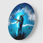 Wolf in de storm grote klok (Hoek)