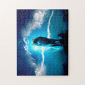 Wolf in de storm legpuzzel (Verticaal)