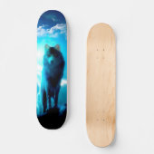 Wolf in de storm persoonlijk skateboard (Voorkant)