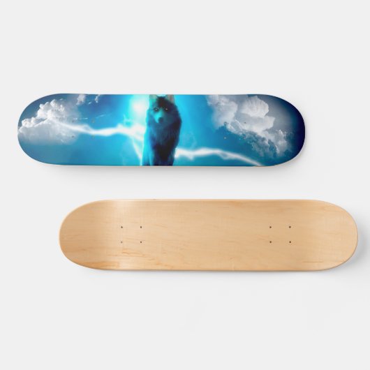 Wolf in de storm persoonlijk skateboard (Horizontaal)