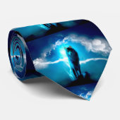 Wolf in de storm stropdas (Opgerold)