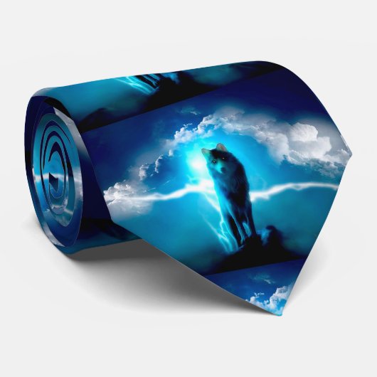 Wolf in de storm stropdas (Opgerold)