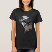 Wolf in de volle maan Wolf en Natuur Lovers Wolf T-shirt (Voorkant)
