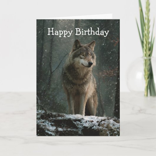 Wolf in de Winter Kaart (Voorkant)