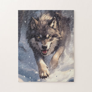 Wolf in de winter legpuzzel
