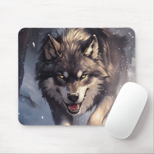 Wolf in de winter muismat
