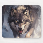 Wolf in de winter muismat (Voorkant)