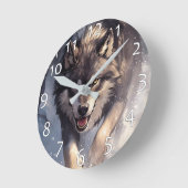 Wolf in de winter ronde klok (Hoek)