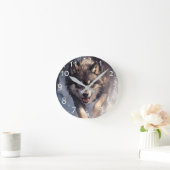 Wolf in de winter ronde klok (Huis)