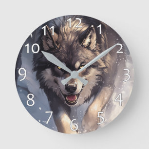 Wolf in de winter ronde klok
