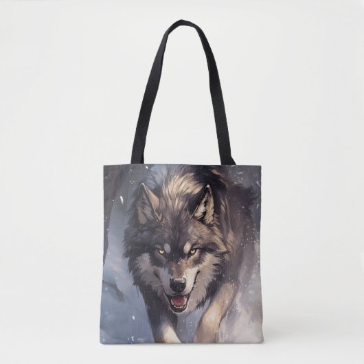 Wolf in de winter tote bag (Voorkant)