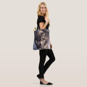 Wolf in de winter tote bag (Op model)