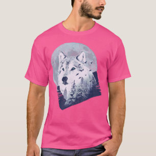 Wolf in een bos maan Arctic witte wolf T-shirt