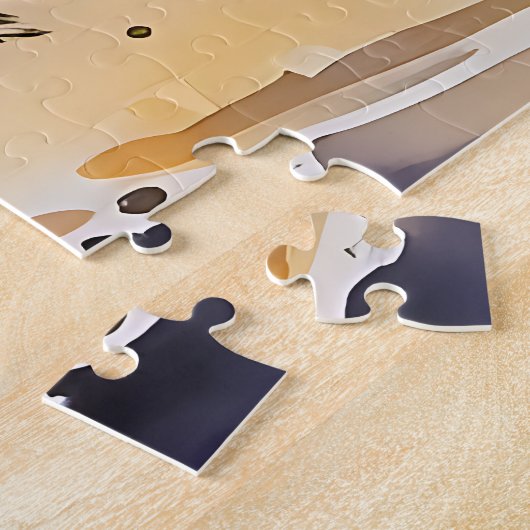 Wolf in een bos waterverf schilderij legpuzzel (Zijkant)