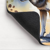 Wolf in een bos waterverf schilderij muismat (Hoek)