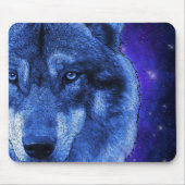 Wolf in een heldere blauwe nacht muismat (Voorkant)