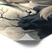 Wolf in een Japanse tuin Poster (Hoek)