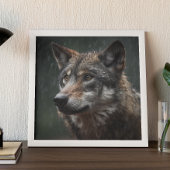 Wolf in een Rainstorm Wildlife Cabin Poster