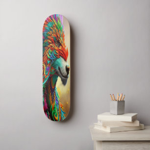Wolf in een veermasker, Digital Art Design Persoonlijk Skateboard