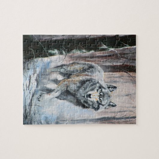 Wolf in een Winterbos Legpuzzel (Horizontaal)