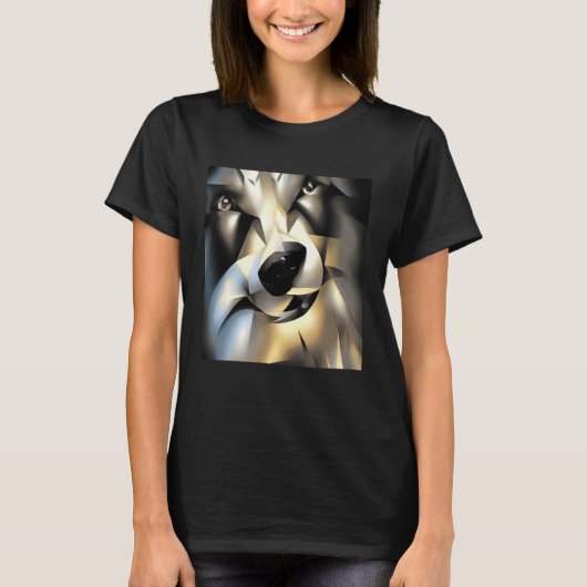 Wolf in geometrische stijl t-shirt (Voorkant)
